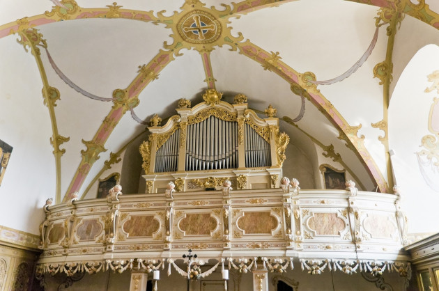 Museum Schloss Burgk. Schlosskapelle mit Silbermann Orgel. Fotograf Nico Stengert