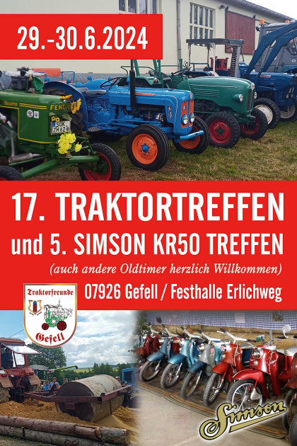 Erlebnissommer 2024 Traktortreffen c Stadt Gefell